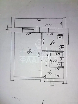 35.8 м², 1-комнатная квартира