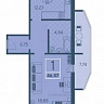 46.5 м², 1-комнатная квартира