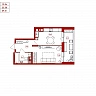 39.51 м², 1-комнатная квартира