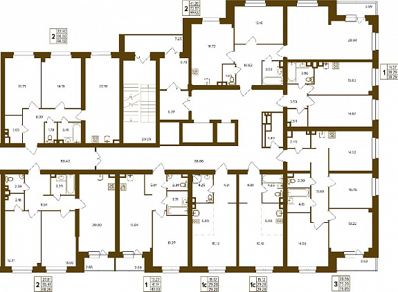 42.43 м², 1-комнатная квартира