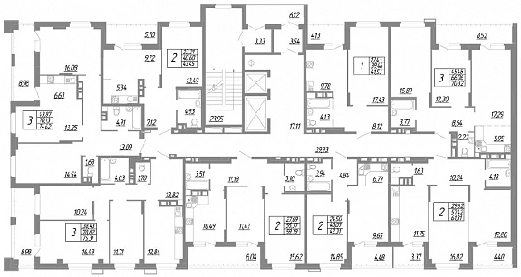 61.31 м², 2-комнатная квартира