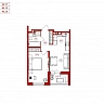 42.25 м², 2-комнатная квартира