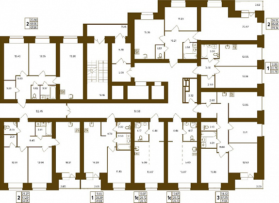 61.1 м², 2-комнатная квартира
